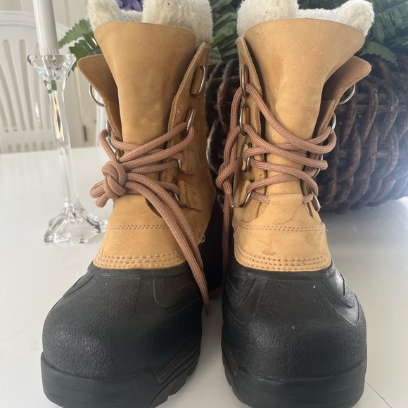 Sorel Womens Caribou WP Boots NL1004 280 Sz 6 leather w wool lining $130 - Picture 11 of 15